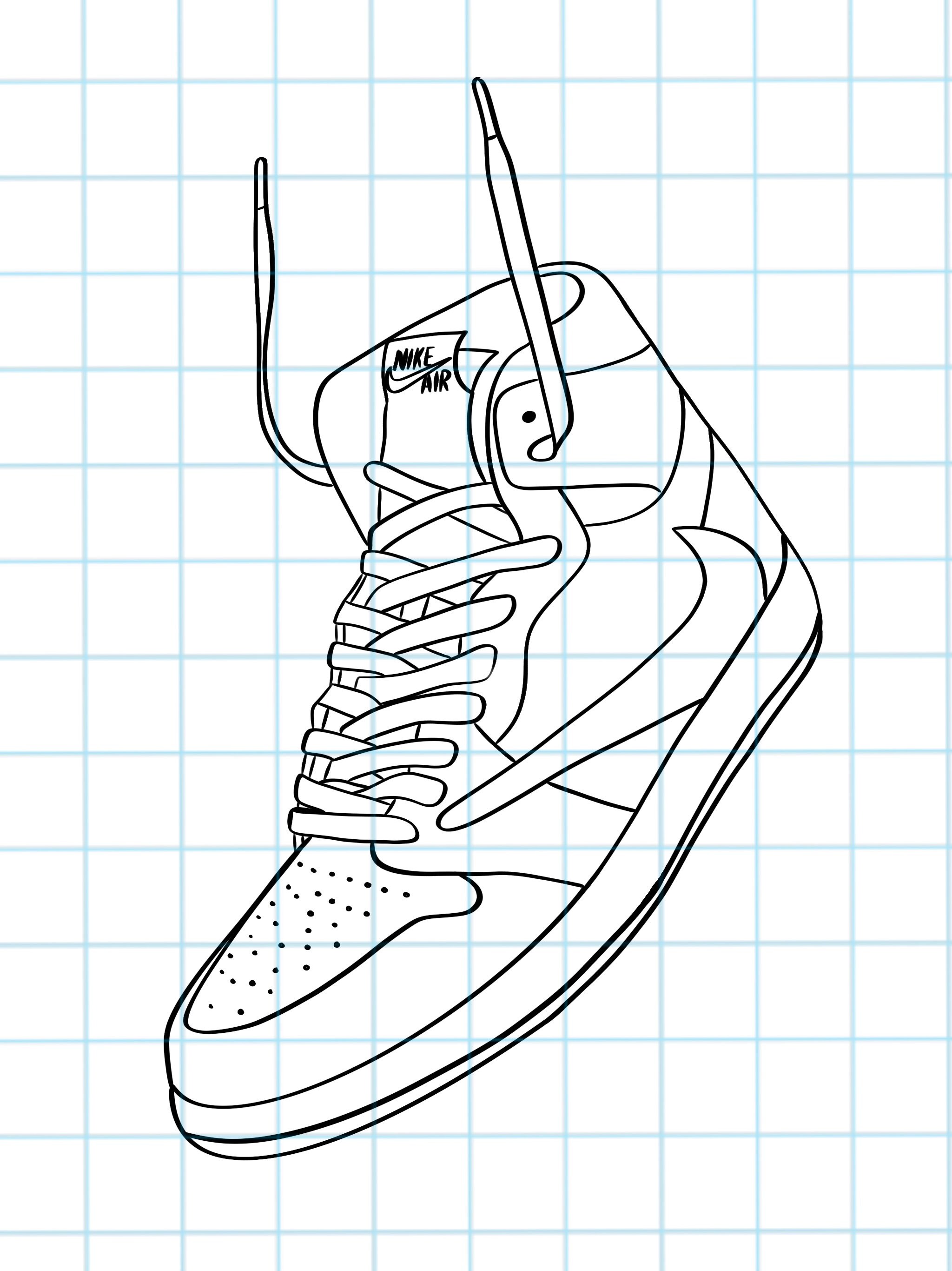 travis scott shoe drawing