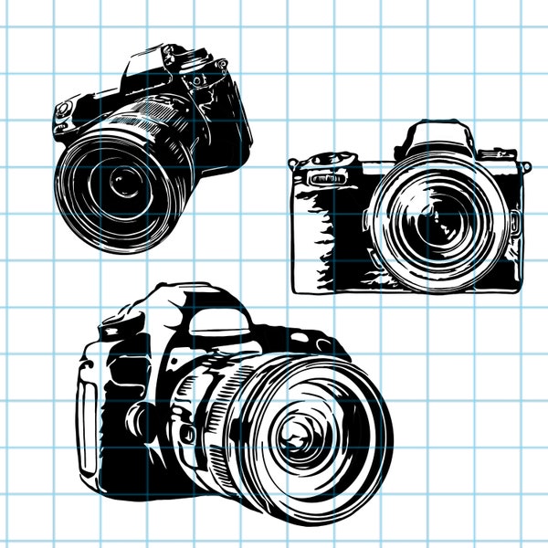 Camera Bundle Svg. JPEG. PNG. Logo template. Photography logo. Camera vector