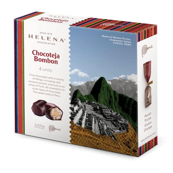 Handgemachte Chocoteja Geschenkbox 4er Pack, Pecan, Orange, Raisins und Prune, Gourmet Pralinen