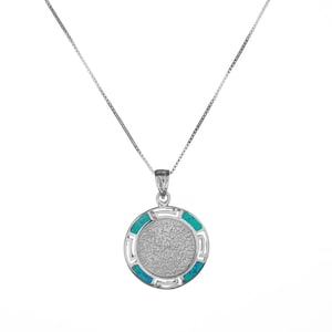 Opal Phaistos Disc Pendant with Meander (22mm)