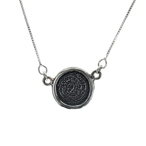Phaistos Disc Silver Necklace 15mm