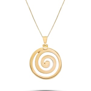 Gold Plated Silver Meander Pendant 45mm