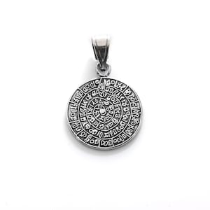 Phaistos Disc Silver Pendant 19mm