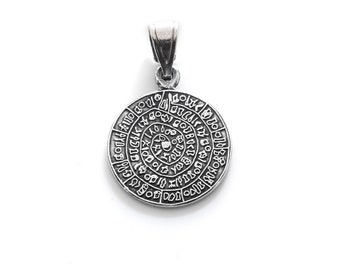 Phaistos Disc Silver Pendant 19mm