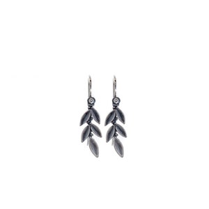 Olive Branch Silver Earrings