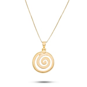 Gold Plated Silver Meander Pendant 34mm