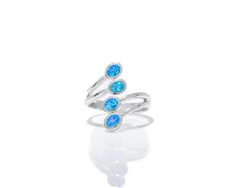 Silver Ring with Opal Stones