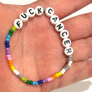Cancer Bracelet | Cancer Awareness | Seed Bead Bracelet | Cancer Bracelet | Cancer Survivor | Cancer Sucks | Cancer Jewelry | Cancer