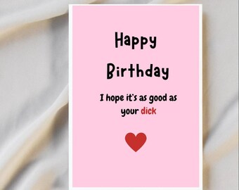 Dirty Birthday Card for Him | Raunchy Birthday Card for Husband | Boyfriend Birthday Card | Witty Birthday Card | Raunchy Birthday Gifts