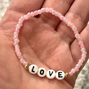 Valentine Bracelets, Stackable Bracelets for Women, Kids, Seed Bead Bracelets, Stretchy, Party Favors, Teacher Gift