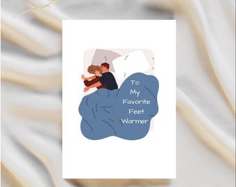 Funny Anniversary Card for Boyfriend: Favorite Feet Warmer