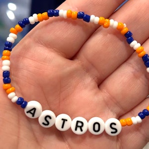 Houston Astros Baseball Bracelet | Astros Bracelet, Houston Astros bracelets, Bracelets for baseball, Astros Gameday Bracelets