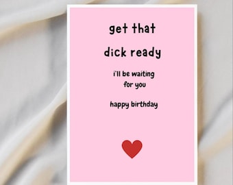 Birthday Card for Him | Raunchy Birthday Card for Husband | Boyfriend Birthday Card | Witty Birthday Card | Raunchy Birthday Gifts, Dirty