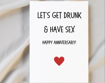 Let's Get Drunk Card for Him | I love you anniversary Card for Husband | Boyfriend Card | anniversary Card | Raunchy Gift | Gifts for him