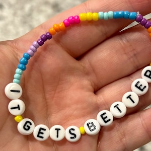 Motiverende armband, armband met nieuwjaarsresolutie, naamarmband, woordarmband, doelen, inspirerende armband