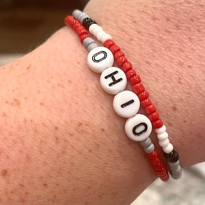 sports team bracelet / team colors / beaded bracelet / school team bracelet / fan bracelet / custom team / bracelet bracelet stack