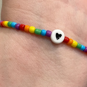 LGBTQ bracelet, pride bracelet, rainbow, beaded bracelet, bracelets for women, subtle pride, minimal bracelet, thin LGBT bracelet, colorful