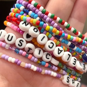 Custom Beaded Letter Bracelets! Custom gift or custom bulk bracelets, Custom team bracelets, Custom event bracelets