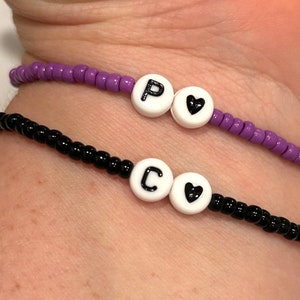 Set of 2 Personalized Initial Bracelets | Custom Partners Bracelet | Couple Bracelet | Matching Bracelet Gift for Couple / Friendships / BFF