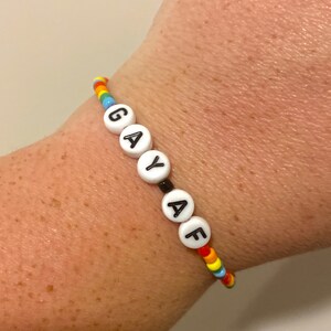 LGBTQ+ Pride Bracelets, Handmade and Customizable Bracelets, Beaded Bracelets, Personalized Gift, Beaded Design, Rainbow Love Wins, Lesbian