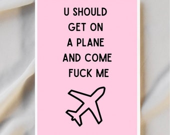 Get On A Plane Long Distance Card For Boyfriend, Girlfriend, Long Distance  Relationship Gift, LDR, Going Away Card  Greeting Card