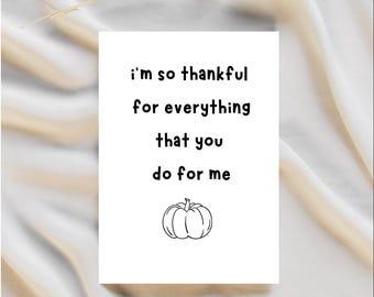 Thanksgiving Card for Husband/Boyfriend: Thankful Pumpkin Design