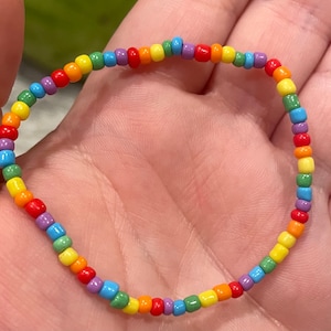 Pride Bead Bracelet, Rainbow Bead Bracelet, Stretchy Pride Bracelet, LGBT, Pride