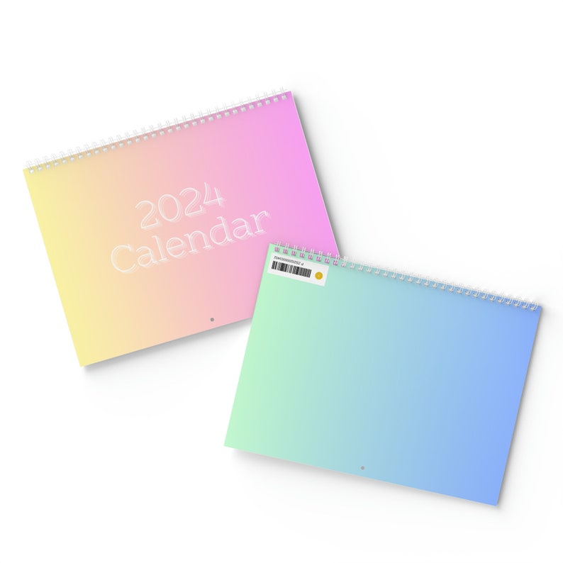 2024 Wall Calendar Birthstone Colors Etsy