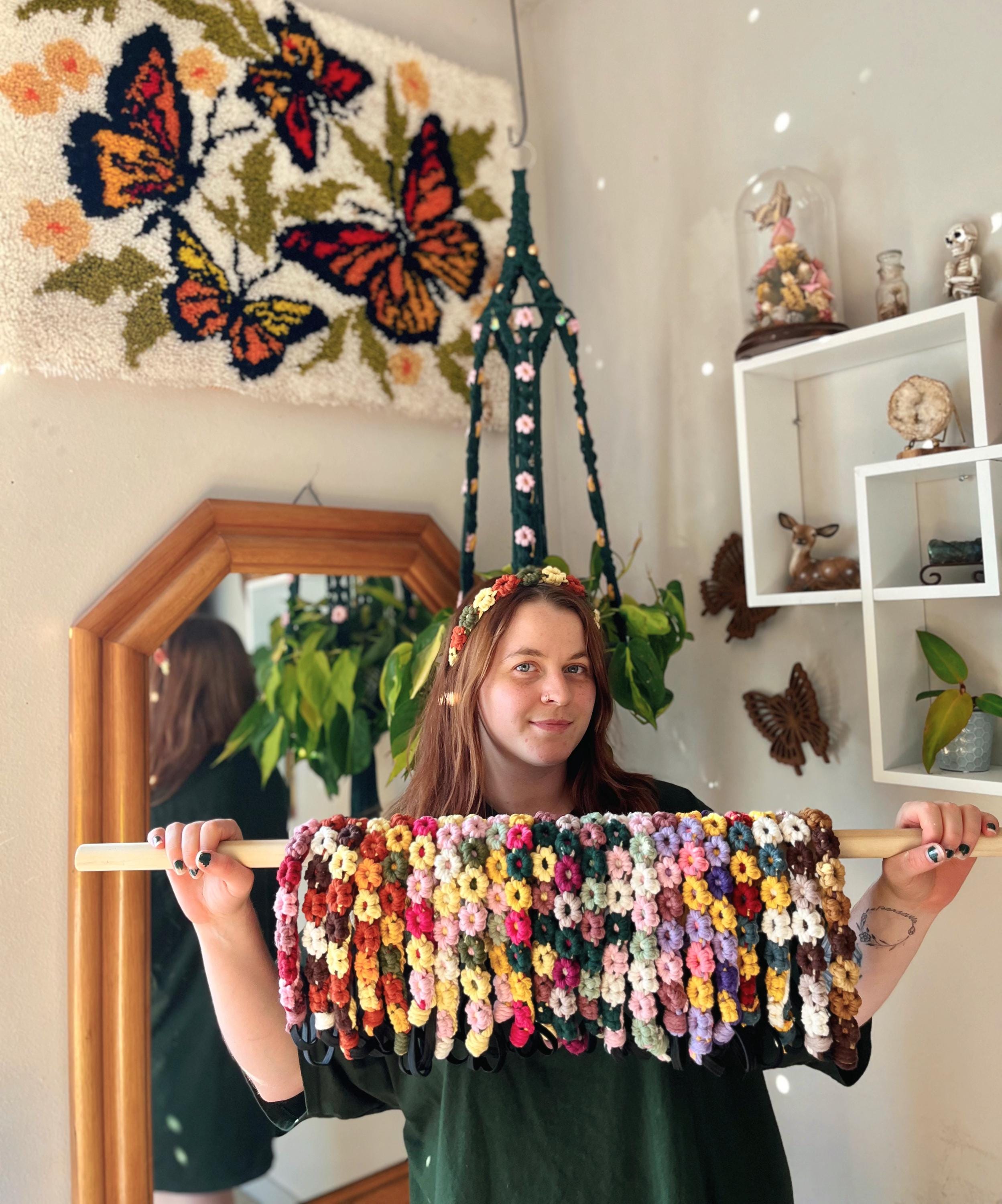 Macrame Flower Crown Headband - Etsy