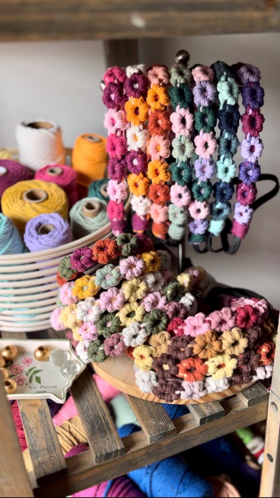 Macrame Flower Crown Headband - Etsy