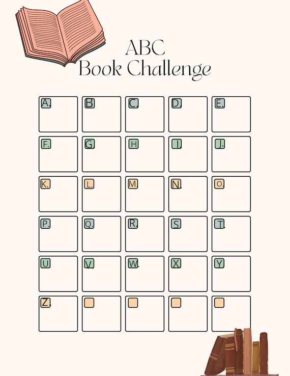 ABC Challenge/abc Book Challenge/ ABC Reading Challenge/ Etsy