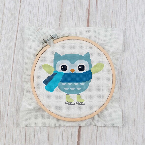 Baby Owl Skater Cross Stitch Kit Baby Owl Skater Cross Stitch Kit