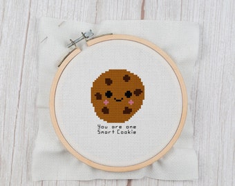 Smart Cookie Mini - Counted Cross Stitch Instant Download, DIY Graduation Cross Stitch Gift, Ornament, Gift for Student, Beginner Pattern