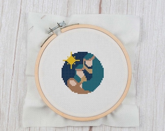 Nativity Mini - Counted Cross Stitch Instant Download, Nativity Scene Cross Stitch, DIY Christmas Gift, Baby Jesus, Holy Family, Ornament
