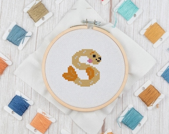 MINI S es para Foca - Patrón de punto de cruz contado Descarga instantánea, Patrón de punto de cruz mini para principiantes, Adorno, Punto de cruz de animales del zoológico