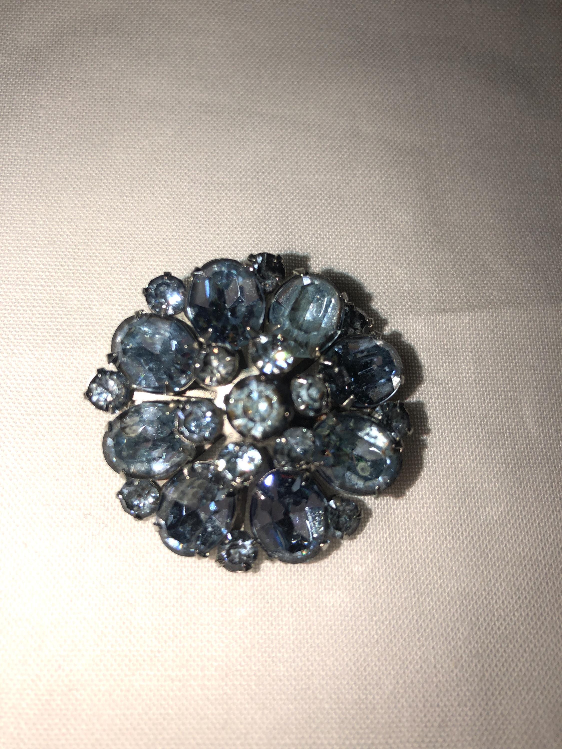 Vintage Gold Multi-Color Crystal Brooch