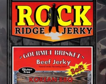 KOREAN BBQ Brisket Beef Jerky, premium gourmet beef jerky BIG 7oz. Bag