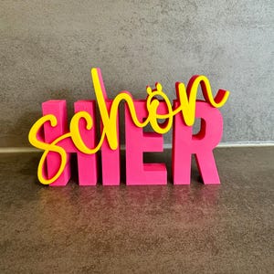 3D stand, decorative lettering, beautiful here, 3D lettering, decoration, lettering, decorative stand