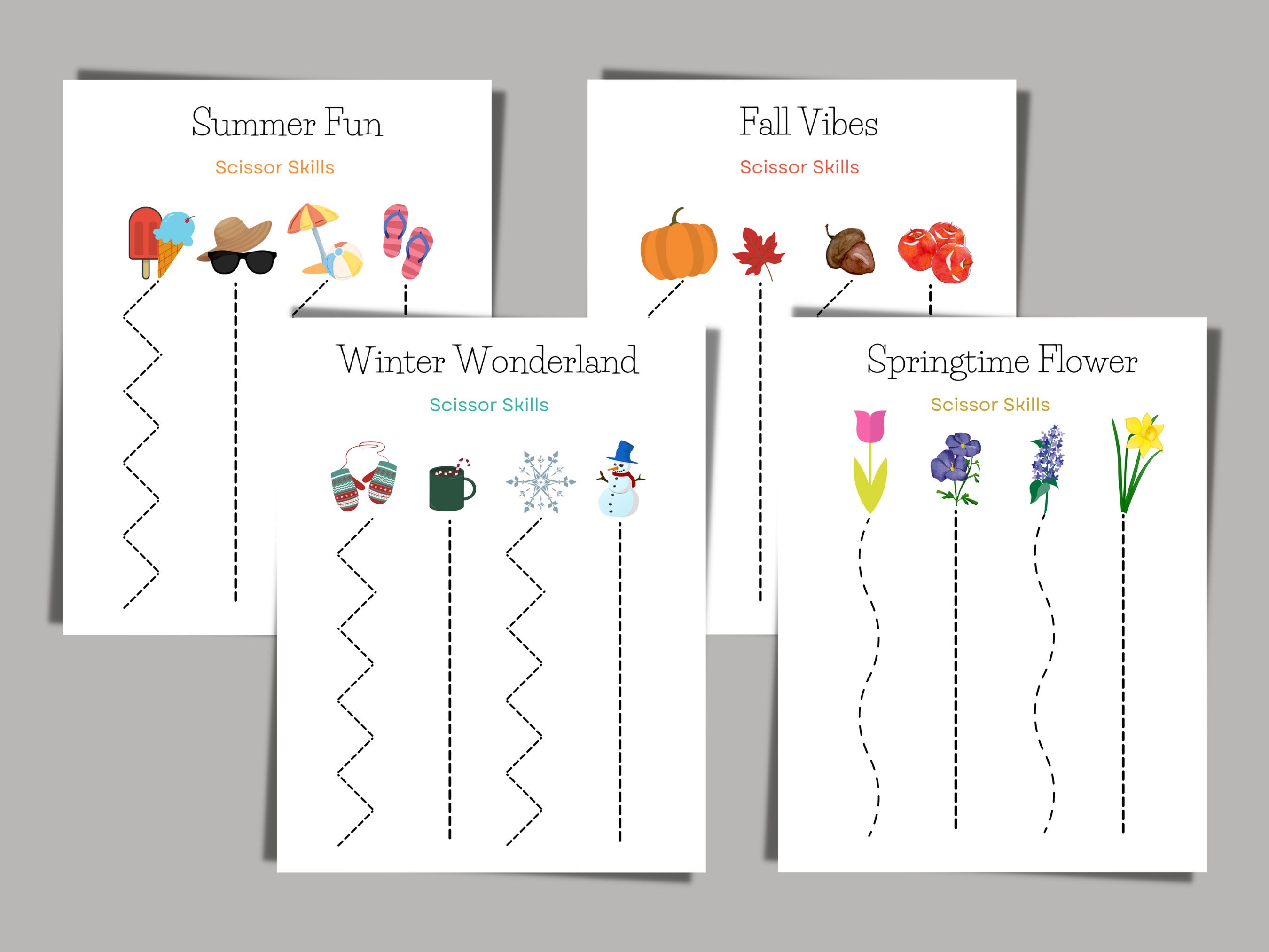 Printable Scissor Skill Worksheets for Kids | Cutting Sheets | Scissor Practice | Homeschool ...