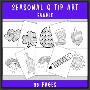 Dot Painting Seasonal Bundle | Qtip Art | Fine Motor Skills Activity | Dotting practice | Toddler Craft | Cotton Swab Art Pre K Craft