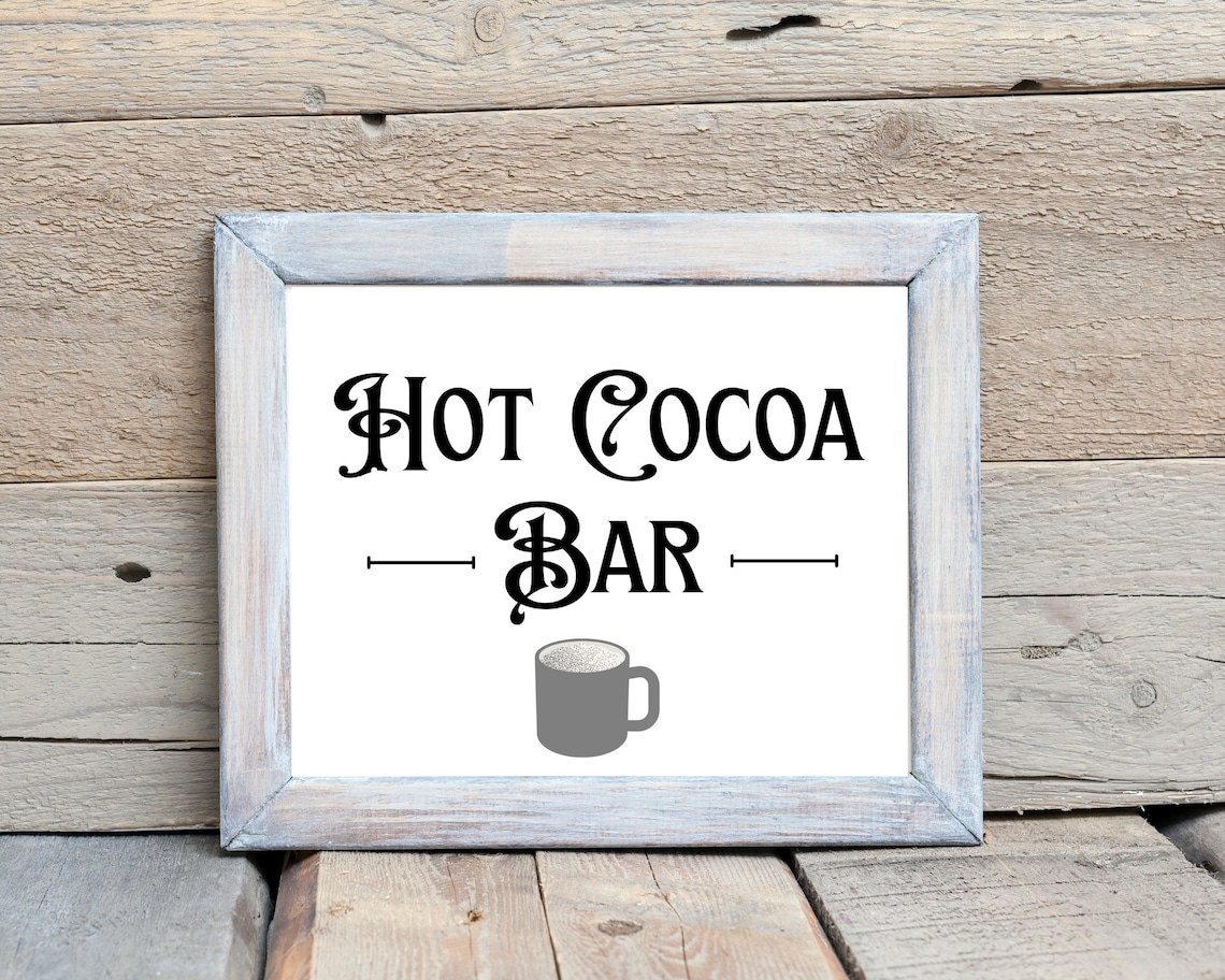 Hot Cocoa Bar Sign Free Printable Pdf