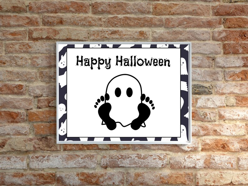 Halloween Ghost Footprint Art Halloween Ghost Footprint Art