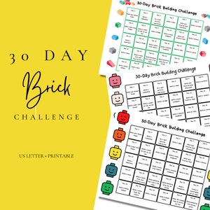 Druckbare 30-Tage-Brick-Challenge | Langeweile Buster | Ausdruckbare Kinder STEM Aktivität | Edukative Herausforderung | Sofort Download