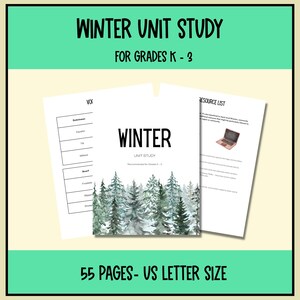 Homeschool Printable Winter Unit Study | Montessori Materials | Winter Homeschool | Winter Printables | Charlotte Mason Inspired