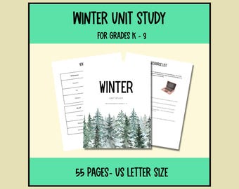 Winter Unit Study: Homeschool Printables, Montessori Inspired (PDF Pattern)