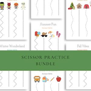 Printable Scissor Skill Worksheets for Kids | Cutting sheets | Scissor practice | Homeschool | Fine Motor Skills | Preschool Learning  | OT