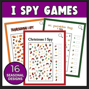 I Spy Game For Kids | Puzzles for Kids | Holiday Classroom Games | Preschool Worksheets | Number Counting Game | Seasonal I Spy Games