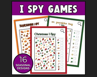 Seasonal I Spy Game for Kids: Holiday Puzzles (Digital Download)