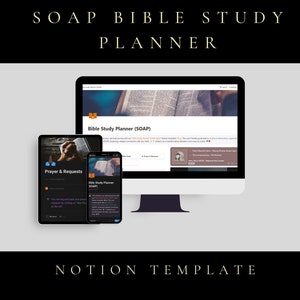 SOAP Bible Study Template Digital | SOAP Method Bible Verse Mapping |  Bible Study Journal | Notion Template | Digital Bible Study