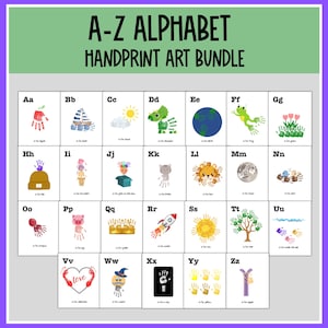 Alphabet Handprint Craft for Preschool | Handprint ABC Craft | Alphabet Handprint Book | Handprint Art Template